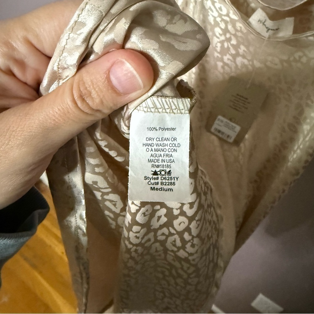 NWT Audrey 3+1 Cowl Neck Satin Jacquard Animal Print Mini Slip Dress Size Medium - Picture 8 of 8